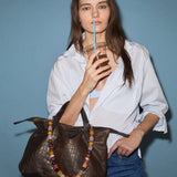 Charlie - "Broken-In" Leather Croc Chocolate