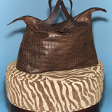 Charlie - "Broken-In" Leather Croc Chocolate