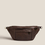 Cross Your Heart Sling - "Broken-In" Leather Croc Chocolate