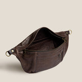 Cross Your Heart Sling - "Broken-In" Leather Croc Chocolate