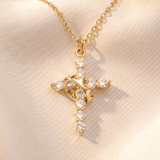 Straighten Your Crown Cross Necklace