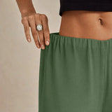 Straight Leg Pant With Chiffon Split Leg Overlay