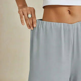 Straight Leg Pant With Chiffon Split Leg Overlay