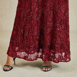 Rosette Lace A-Line Gown with Sequin Embellishment
