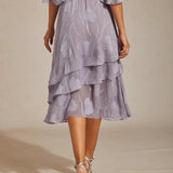 Floral Chiffon Midi Skirt
