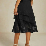 Floral Chiffon Midi Skirt