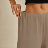 Straight Leg Pant With Chiffon Split Leg Overlay
