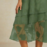 Floral Chiffon Midi Skirt