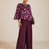 Straight Leg Pant With Chiffon Split Leg Overlay
