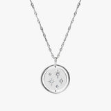 silver night sky spinning necklace