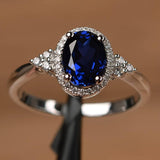 Midnight Majesty Sapphire Oval Ring