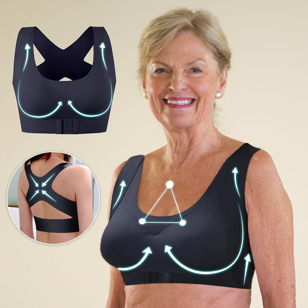 🎉LAST DAY SALE -70% OFF⚡Front Closure Cross-Back Wireless Posture Bra