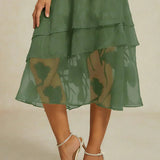 Floral Chiffon Midi Skirt