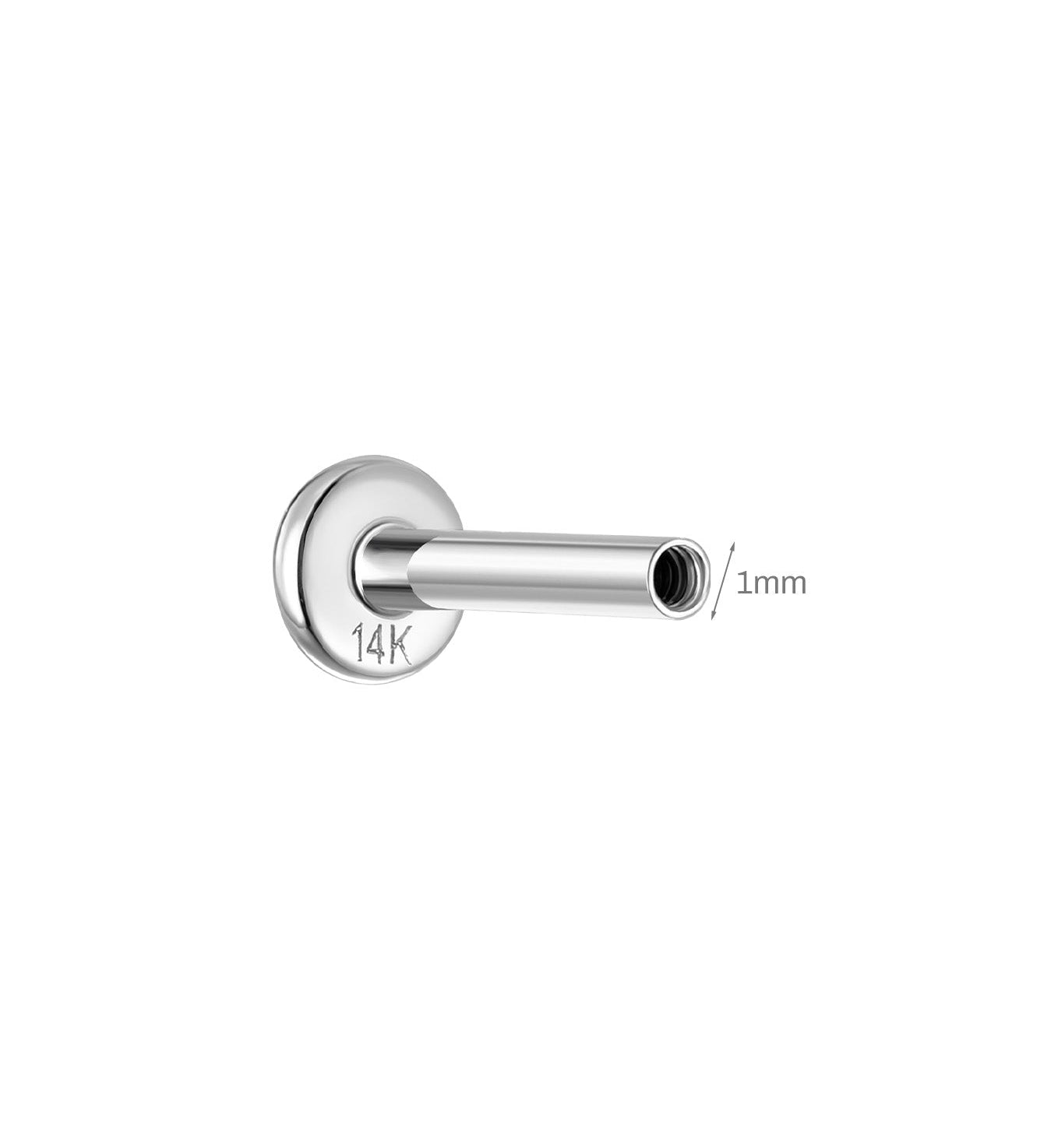 Base plana em ouro maciço 14K 5mm/6,5mm/8mm