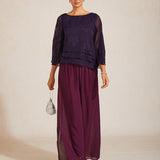 Straight Leg Pant With Chiffon Split Leg Overlay