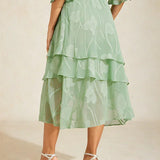 Floral Chiffon Midi Skirt