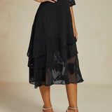 Floral Chiffon Midi Skirt