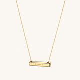 3cm Letter Bar Necklace in Gold Horizontal