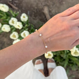 Gold Five Pearl Bracelet