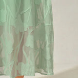 Ruffle Flutter Lace Maxi Dress