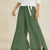 Straight Leg Pant With Chiffon Split Leg Overlay