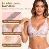 🎉Final 12 Hours- Only ￡9.99!!🌸💕 Jelly Wireless Womens Comfortable Wireless Bras Push Up Bralettes Seamless Tshirts Bras Deep V Everyday Bras