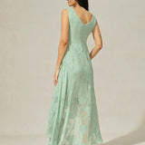 Floral Chiffon Sleeveless Evening Gown with Asymmetrical Hem