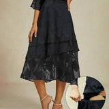 Floral Chiffon Midi Skirt