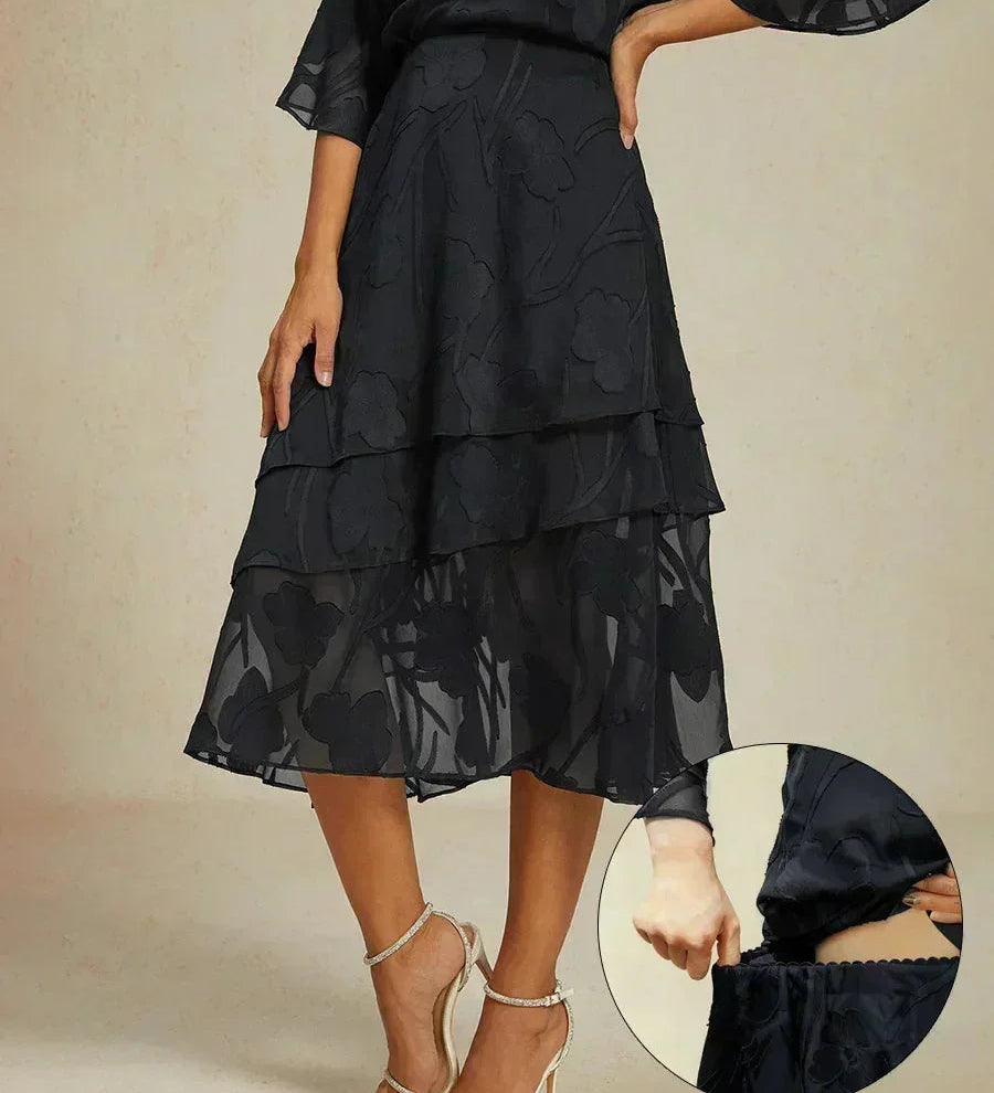 Floral Chiffon Midi Skirt