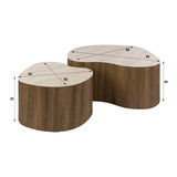 Salontafel Azula - Japandi - Organisch - Keramisch Travertin - Set van 2