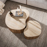 Salontafel Azula - Japandi - Organisch - Keramisch Travertin - Set van 2