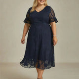 Ruffle Flutter Lace Maxi Dress