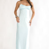 Paula Maxi Dress - Mint Satin Slip Dress