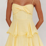 Heather Maxi Dress – Tiered Ruffle Maxi - Yellow