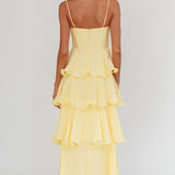 Heather Maxi Dress – Tiered Ruffle Maxi - Yellow