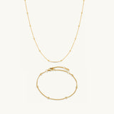 Sphere Necklace & Bracelet Matching Set Gold