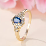 Heirloom Sapphire Halo Crystal Ring