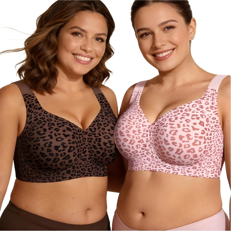 🏆LAST DAY SALE 49% OFF 🔥Super Firming Leopard Print Jelly  Bra | Women Wirefree Bras 👍No More Sagging Breasts