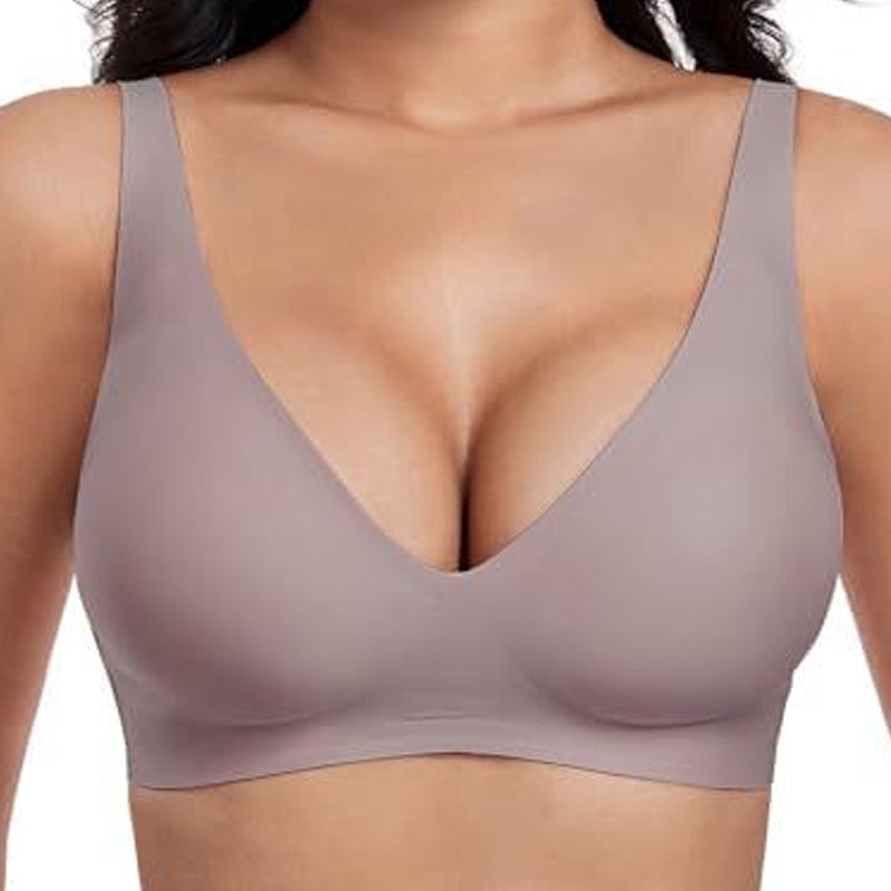 💗LAST DAY SALE 50% OFF⚡50K+ SOLD!💕 Jelly Wireless Womens Comfortable Wireless Bras Push Up Bralettes Seamless Tshirts Bras Deep V Everyday Bras