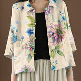 Beautiful Green Peter Pan Collar Pockets Summer Linen top