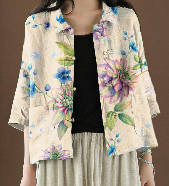 Beautiful Green Peter Pan Collar Pockets Summer Linen top