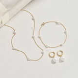 Gold Five Pearl Bracelet