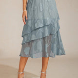 Floral Chiffon Midi Skirt
