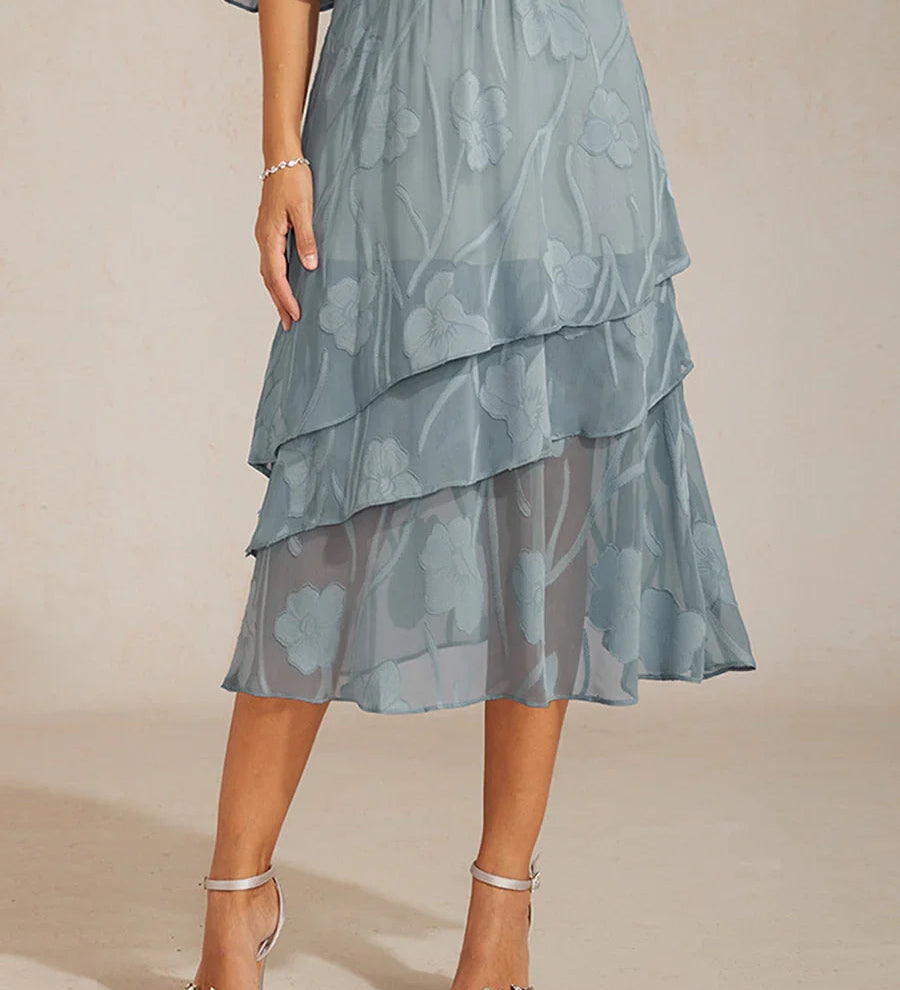 Floral Chiffon Midi Skirt