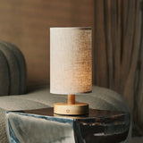 Ben Light Brown Cordless Wooden Table Lamp