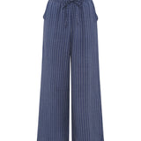 Blue Stripe Wide Leg Trousers