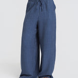 Blue Stripe Wide Leg Trousers