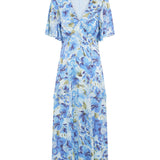 Blue Floral Midi Dress