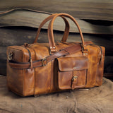 Lark Buffalo Leather Duffel Bag for Men