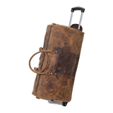 Falcon Buffalo Leather Wheeled Duffel Bag